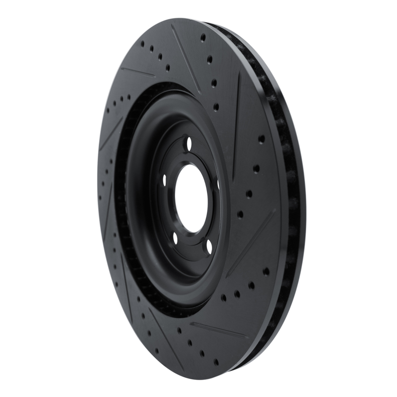 Ford Explorer Brake Rotor (1) - Rear Left - R1 Concepts - Drilled & Slotted - Black - `20-`25